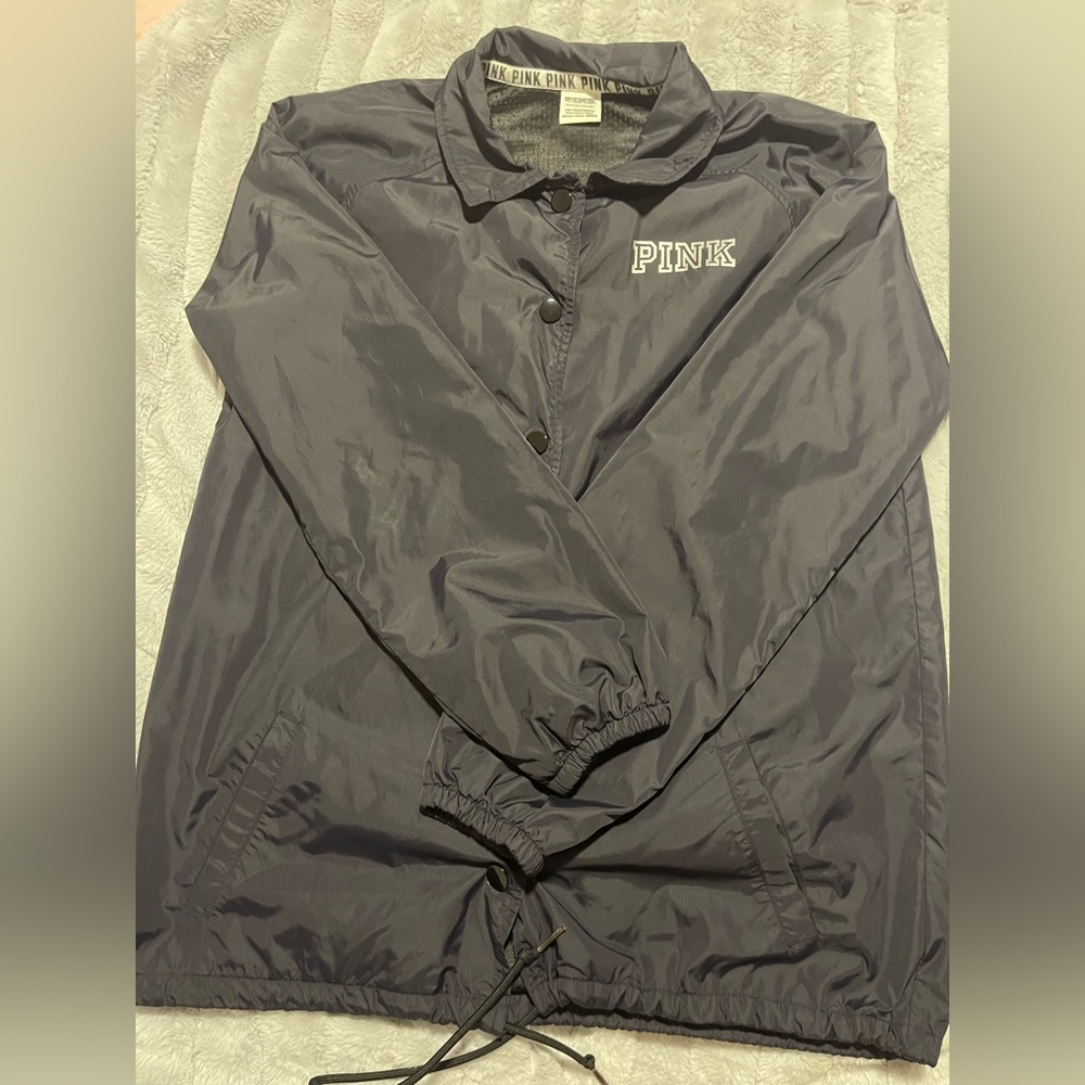 PINK Button Up Wind Breaker